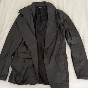 Oversized black blazer naked wardrobe